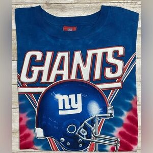 Vintage New York Giants NFL Tie Dye All Over Shirt 2000's Red Blue Gray Size XL